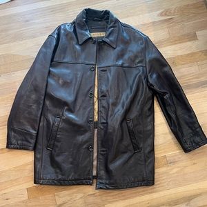 Andrew Marc brown leather coat